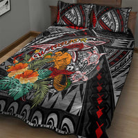 American Samoa Warrior Quilt Bed Set Shark Turtle Polynesian Tattoo DT02 - Polynesian Pride