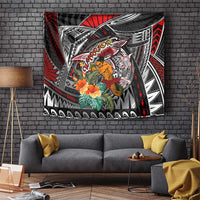 American Samoa Warrior Tapestry Shark Turtle Polynesian Tattoo DT02 - Polynesian Pride