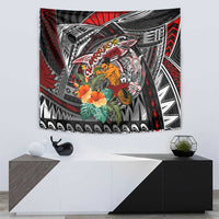 American Samoa Warrior Tapestry Shark Turtle Polynesian Tattoo DT02 - Polynesian Pride
