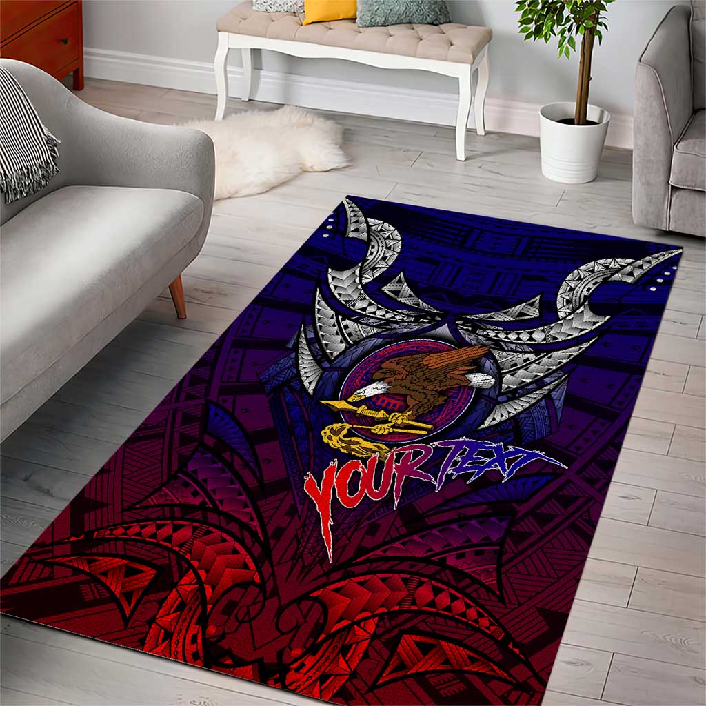 Personalized American Samoa Flag Area Rug Eagles Polynesian Art DT02 - Polynesian Pride