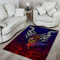 Personalized American Samoa Flag Area Rug Eagles Polynesian Art DT02 - Polynesian Pride