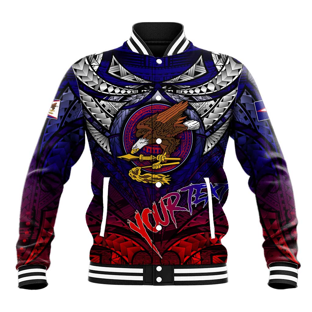 Personalized American Samoa Flag Baseball Jacket Eagles Polynesian Art DT02 Unisex Blue - Polynesian Pride