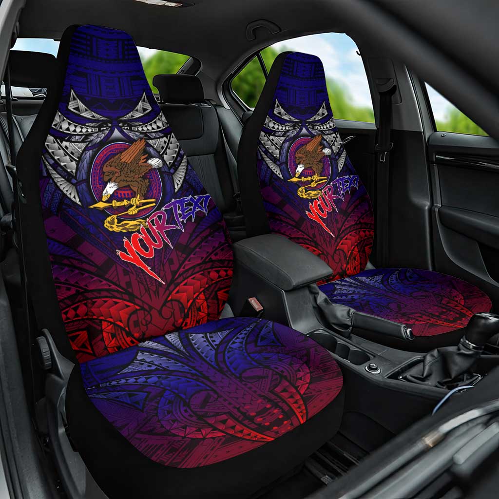 Personalized American Samoa Flag Car Seat Cover Eagles Polynesian Art DT02 One Size Blue - Polynesian Pride