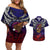 Personalized American Samoa Flag Couples Matching Off Shoulder Short Dress and Hawaiian Shirt Eagles Polynesian Art