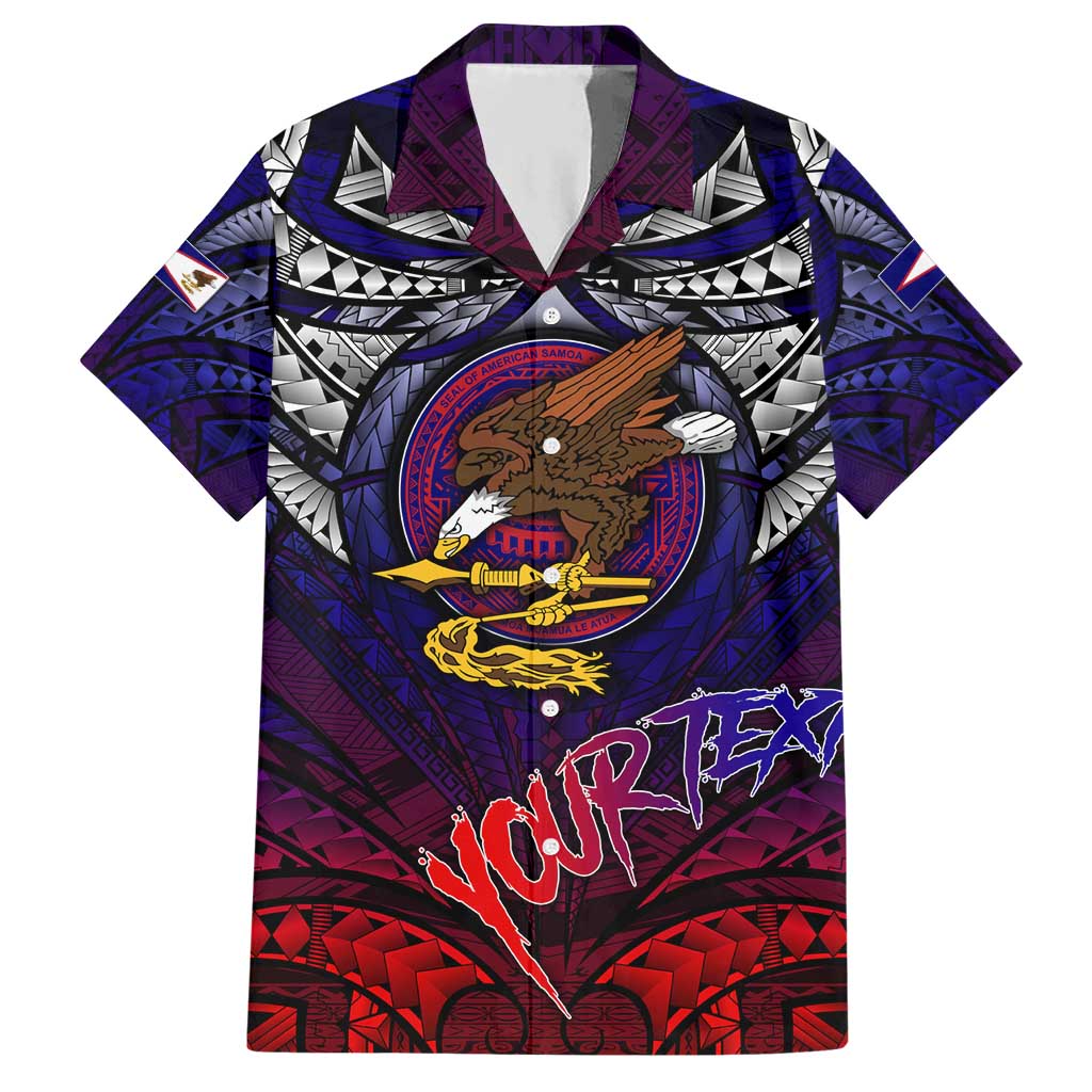 Personalized American Samoa Flag Hawaiian Shirt Eagles Polynesian Art DT02 Blue - Polynesian Pride