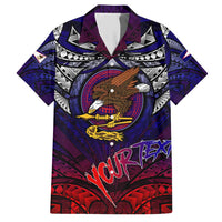 Personalized American Samoa Flag Hawaiian Shirt Eagles Polynesian Art DT02 Blue - Polynesian Pride