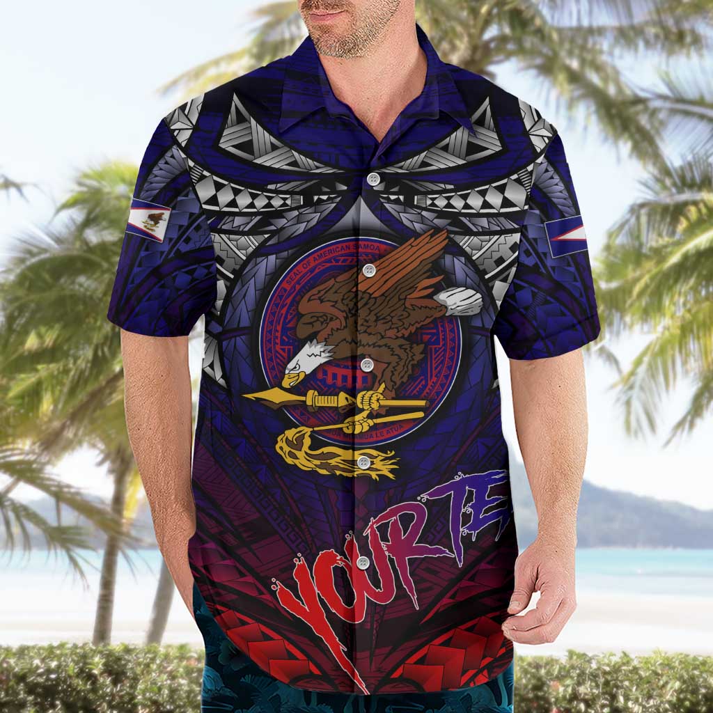 Personalized American Samoa Flag Hawaiian Shirt Eagles Polynesian Art DT02 - Polynesian Pride