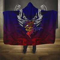 Personalized American Samoa Flag Hooded Blanket Eagles Polynesian Art DT02 - Polynesian Pride