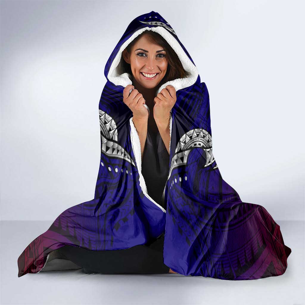 Personalized American Samoa Flag Hooded Blanket Eagles Polynesian Art DT02 - Polynesian Pride