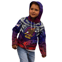 Personalized American Samoa Flag Kid Hoodie Eagles Polynesian Art DT02 - Polynesian Pride