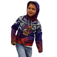 Personalized American Samoa Flag Kid Hoodie Eagles Polynesian Art DT02 - Polynesian Pride