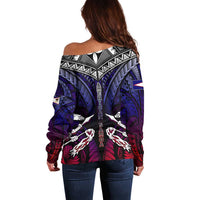 Personalized American Samoa Flag Off Shoulder Sweater Eagles Polynesian Art DT02 - Polynesian Pride