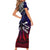 Personalized American Samoa Flag Short Sleeve Bodycon Dress Eagles Polynesian Art