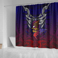 Personalized American Samoa Flag Shower Curtain Eagles Polynesian Art DT02 - Polynesian Pride