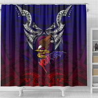 Personalized American Samoa Flag Shower Curtain Eagles Polynesian Art DT02 - Polynesian Pride