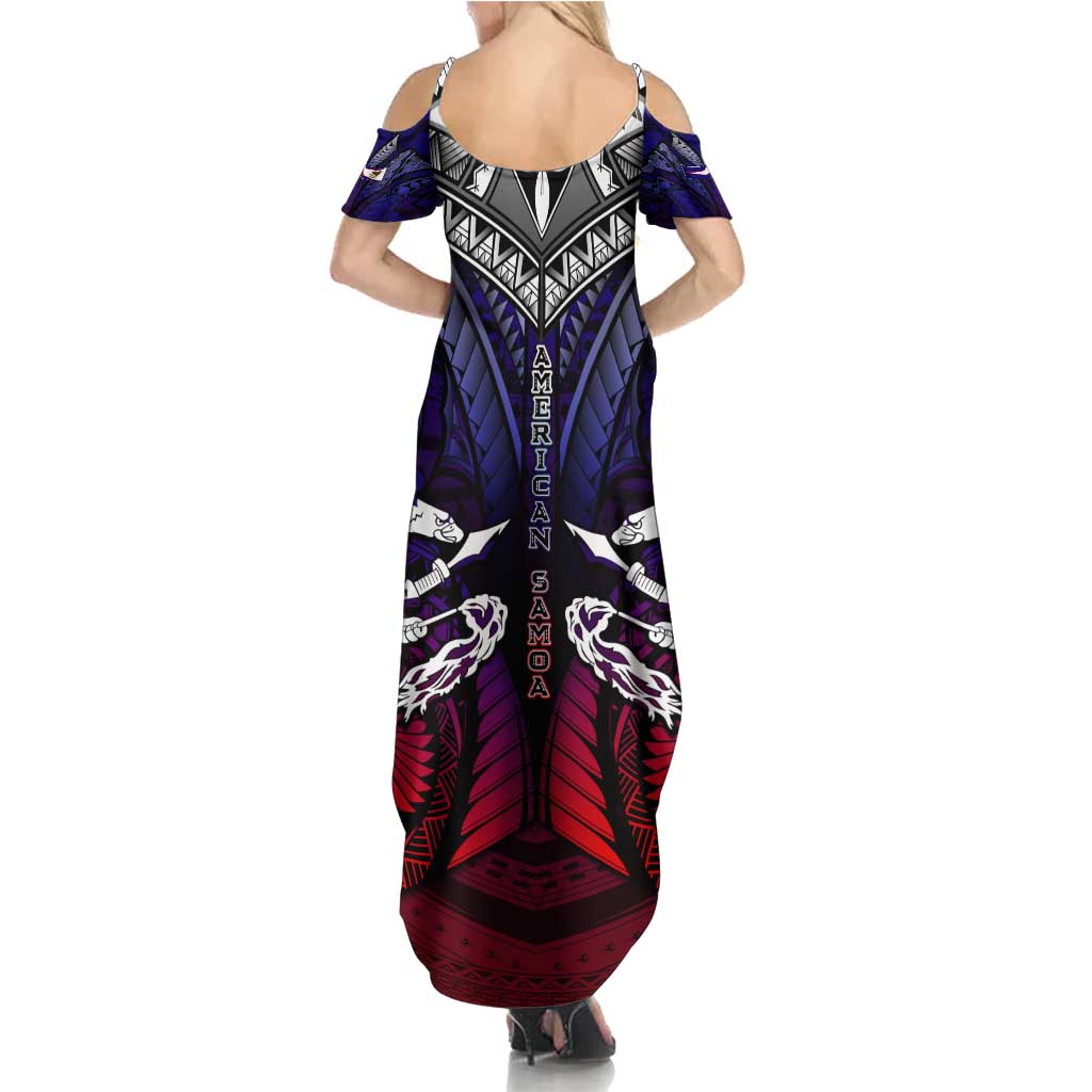 Personalized American Samoa Flag Summer Maxi Dress Eagles Polynesian Art DT02 - Polynesian Pride