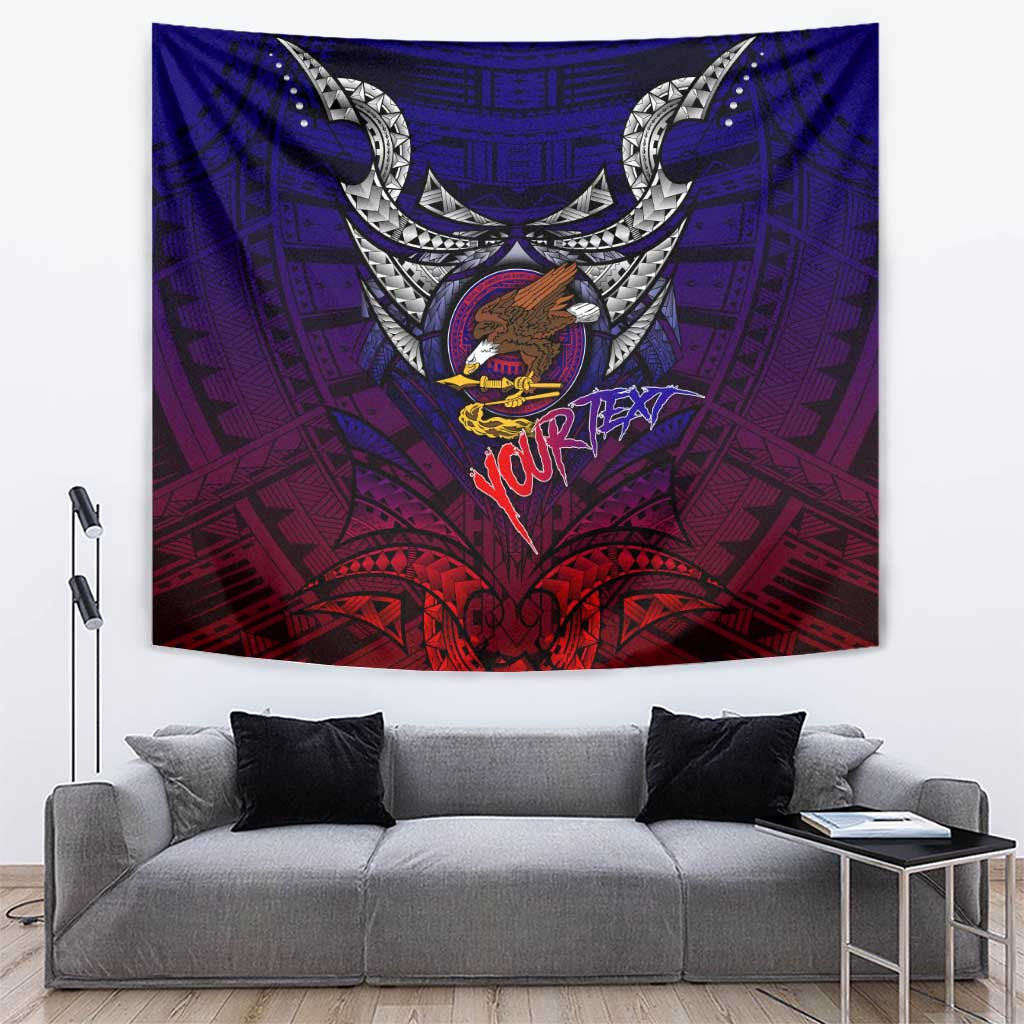 Personalized American Samoa Flag Tapestry Eagles Polynesian Art