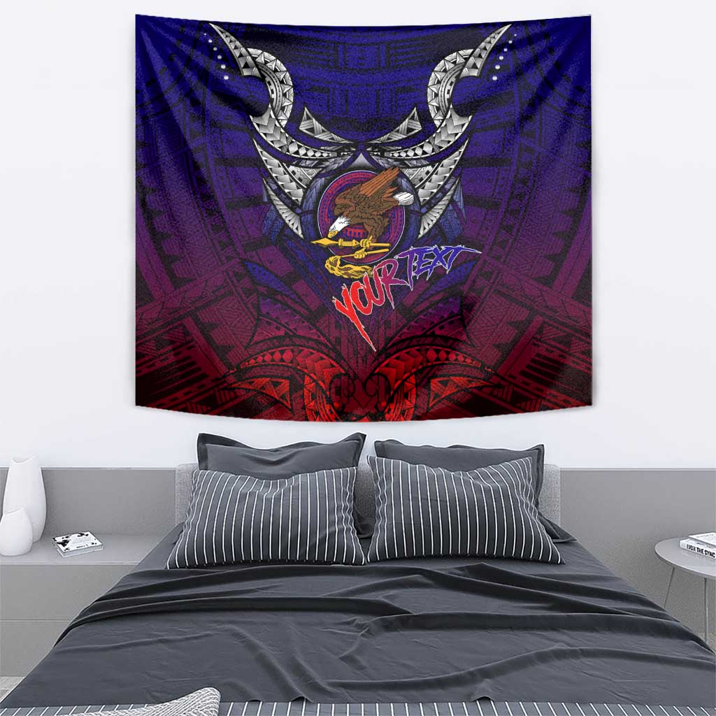 Personalized American Samoa Flag Tapestry Eagles Polynesian Art DT02 - Polynesian Pride