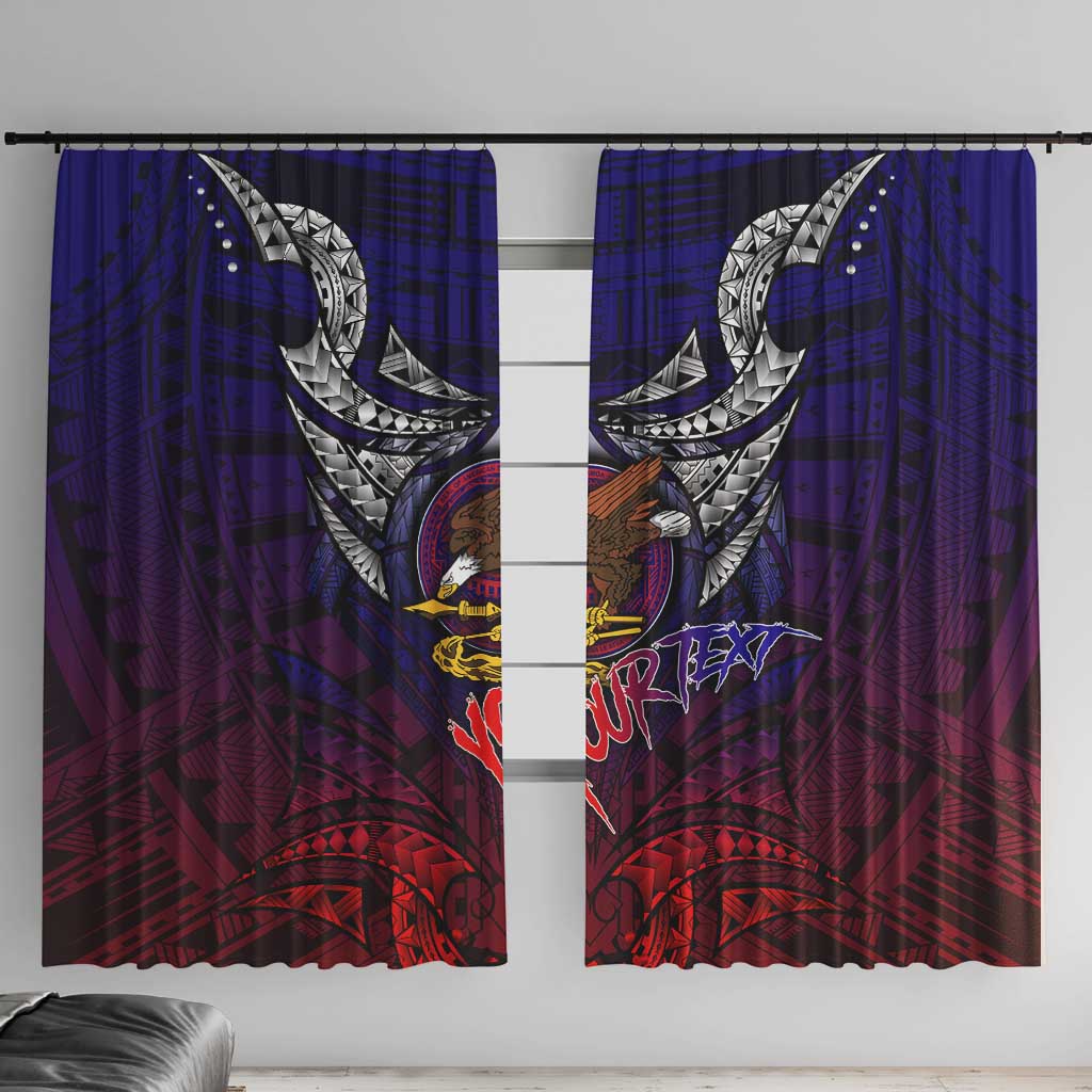 Personalized American Samoa Flag Window Curtain Eagles Polynesian Art