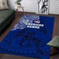 Sharks And American Samoa Area Rug Simple Polynesian Blue DT02 Blue - Polynesian Pride