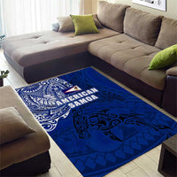 Sharks And American Samoa Area Rug Simple Polynesian Blue DT02 - Polynesian Pride