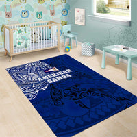 Sharks And American Samoa Area Rug Simple Polynesian Blue DT02 - Polynesian Pride