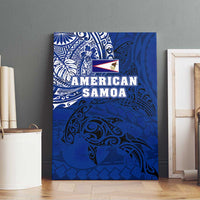 Sharks And American Samoa Canvas Wall Art Simple Polynesian Blue DT02 - Polynesian Pride