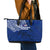 Sharks And American Samoa Leather Tote Bag Simple Polynesian Blue