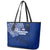 Sharks And American Samoa Leather Tote Bag Simple Polynesian Blue