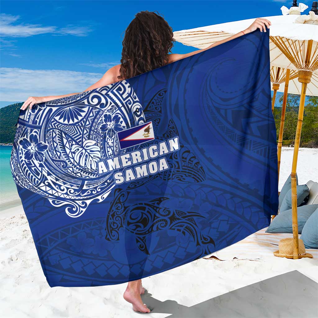 Sharks And American Samoa Sarong Simple Polynesian Blue