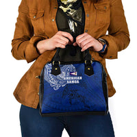 Sharks And American Samoa Shoulder Handbag Simple Polynesian Blue DT02 - Polynesian Pride
