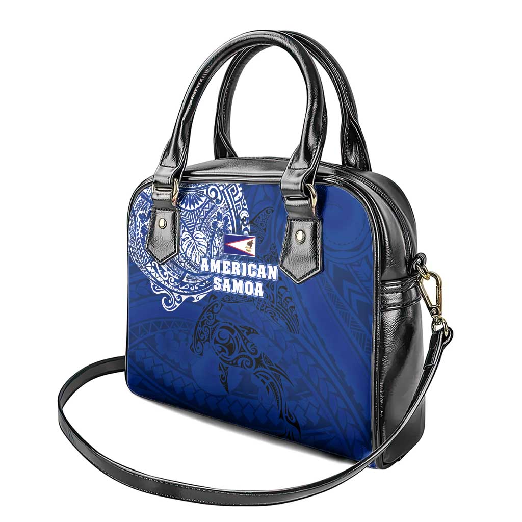 Sharks And American Samoa Shoulder Handbag Simple Polynesian Blue DT02 - Polynesian Pride