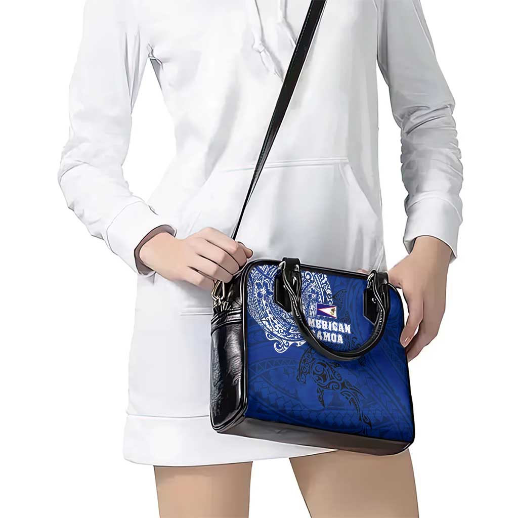 Sharks And American Samoa Shoulder Handbag Simple Polynesian Blue DT02 - Polynesian Pride