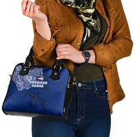 Sharks And American Samoa Shoulder Handbag Simple Polynesian Blue DT02 - Polynesian Pride