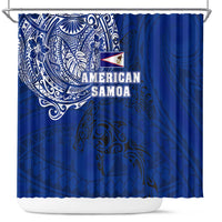 Sharks And American Samoa Shower Curtain Simple Polynesian Blue DT02 Blue - Polynesian Pride