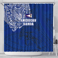 Sharks And American Samoa Shower Curtain Simple Polynesian Blue DT02 - Polynesian Pride