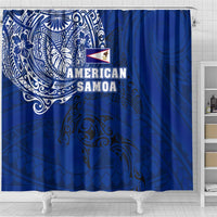 Sharks And American Samoa Shower Curtain Simple Polynesian Blue DT02 - Polynesian Pride