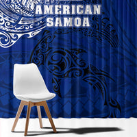 Sharks And American Samoa Window Curtain Simple Polynesian Blue DT02 - Polynesian Pride