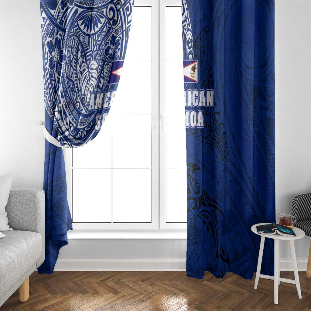 Sharks And American Samoa Window Curtain Simple Polynesian Blue DT02 - Polynesian Pride