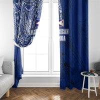 Sharks And American Samoa Window Curtain Simple Polynesian Blue DT02 - Polynesian Pride