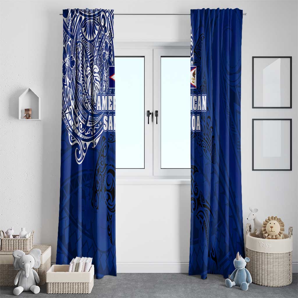 Sharks And American Samoa Window Curtain Simple Polynesian Blue DT02 - Polynesian Pride