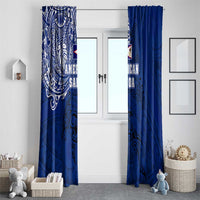 Sharks And American Samoa Window Curtain Simple Polynesian Blue DT02 - Polynesian Pride