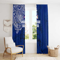 Sharks And American Samoa Window Curtain Simple Polynesian Blue DT02 - Polynesian Pride