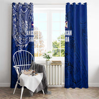Sharks And American Samoa Window Curtain Simple Polynesian Blue DT02 - Polynesian Pride