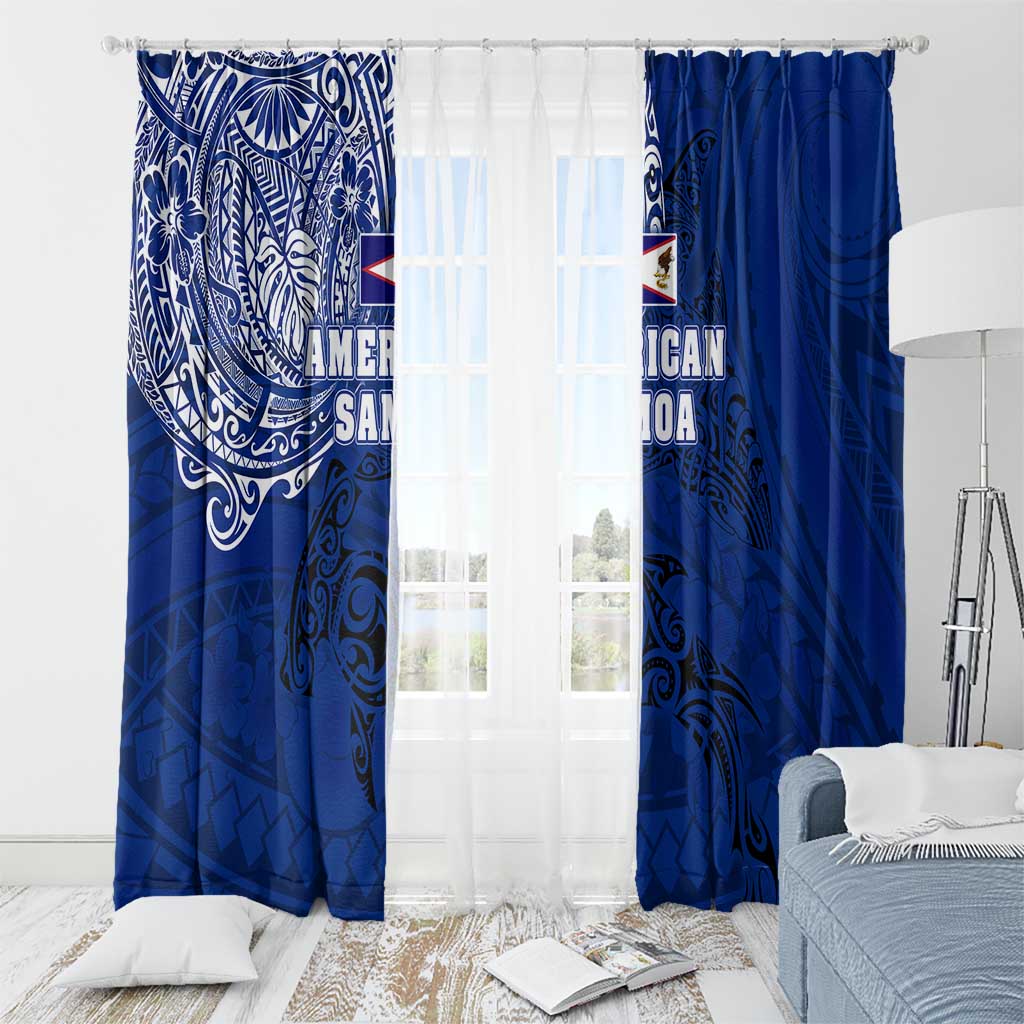 Sharks And American Samoa Window Curtain Simple Polynesian Blue DT02 - Polynesian Pride