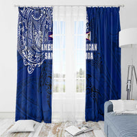 Sharks And American Samoa Window Curtain Simple Polynesian Blue DT02 - Polynesian Pride