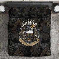 Personalized Shaka Girls America Samoa Bedding Set Tropical Flowers Vintage DT02 Black - Polynesian Pride