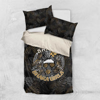 Personalized Shaka Girls America Samoa Bedding Set Tropical Flowers Vintage DT02 US Twin 172cm x 218cm Black - Polynesian Pride