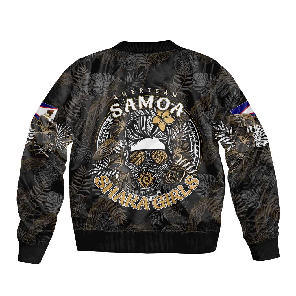 Personalized Shaka Girls America Samoa Bomber Jacket Tropical Flowers Vintage DT02 - Polynesian Pride
