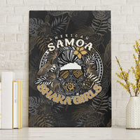Personalized Shaka Girls America Samoa Canvas Wall Art Tropical Flowers Vintage DT02 Without Frame Black - Polynesian Pride